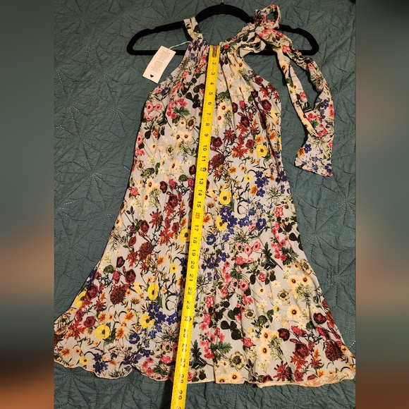 Italian Colorful Floral Haulter Dress - S - Picture 9 of 10